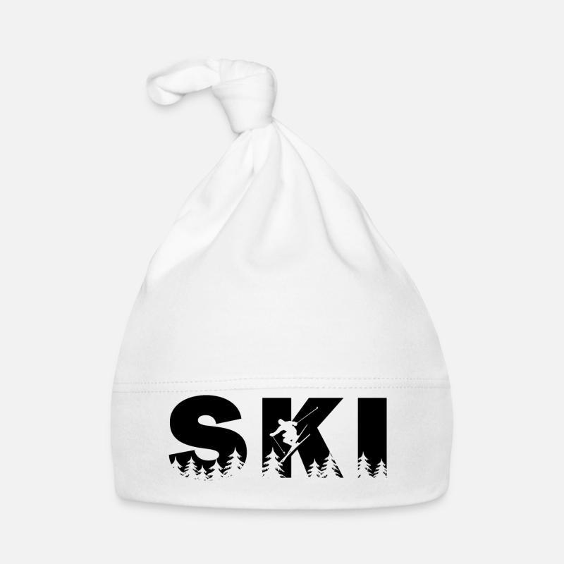 Ski. Ski-Wintersport - Baby Bio-Mütze - Weiß
