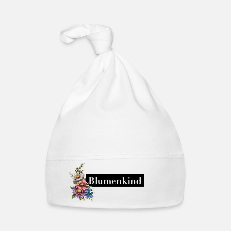 Blumenkind - Baby Bio-Mütze - Weiß