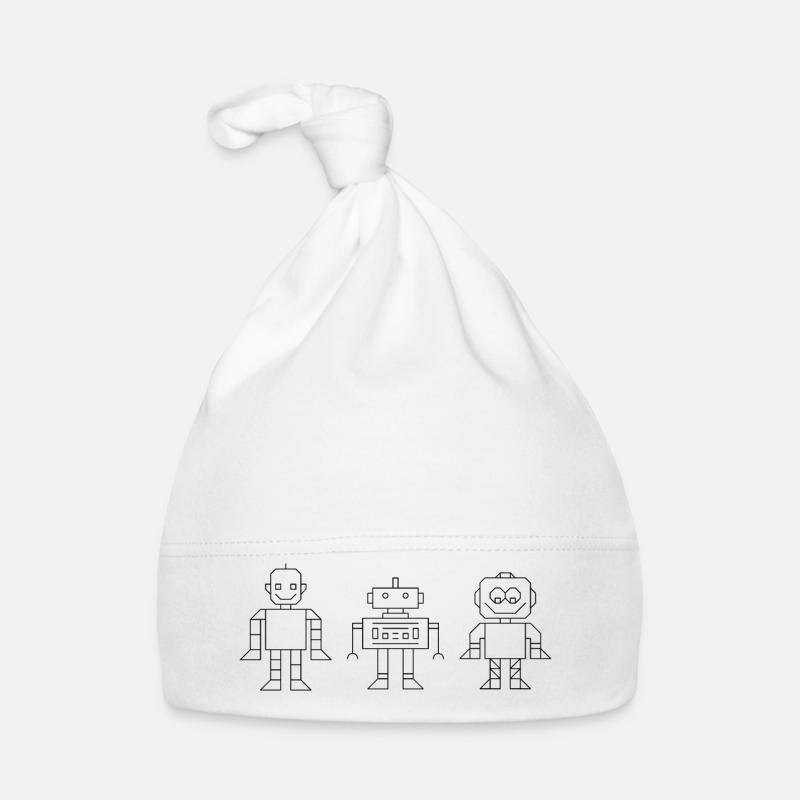 Roboter - Baby Bio-Mütze - Weiß