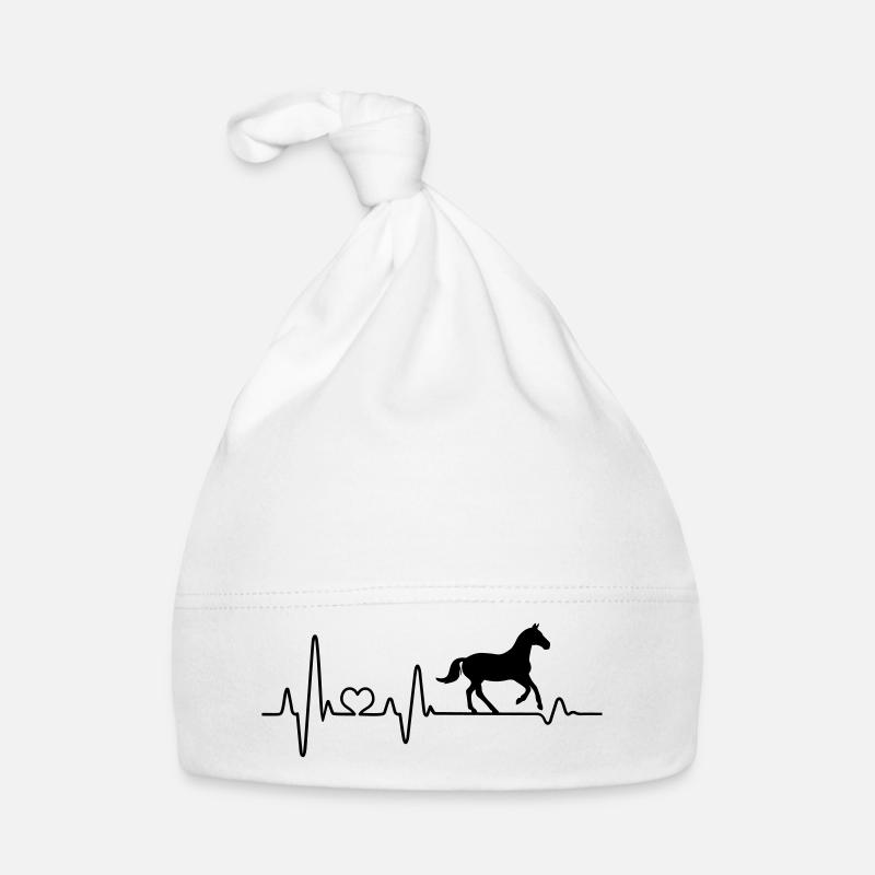 Pferd Pferde Herzschlag Reiter EKG Reitsport Baby Bio-Mütze