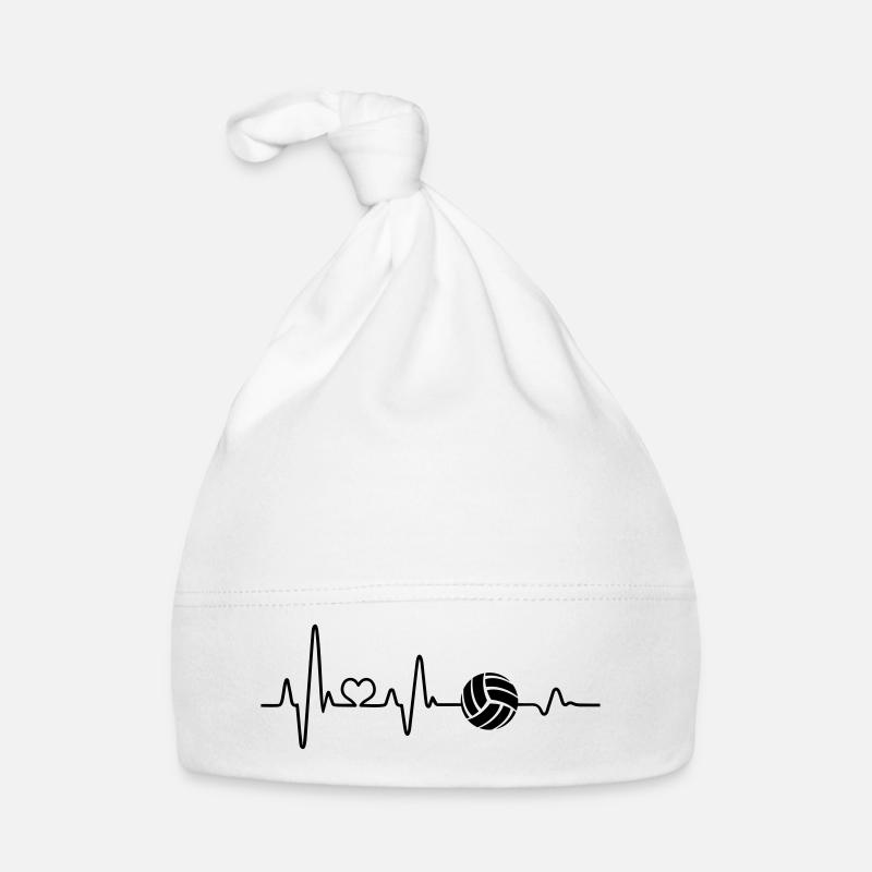 Heartbeat Volleyball EKG Volleyball Player Gift Idea Organic Baby Cap
