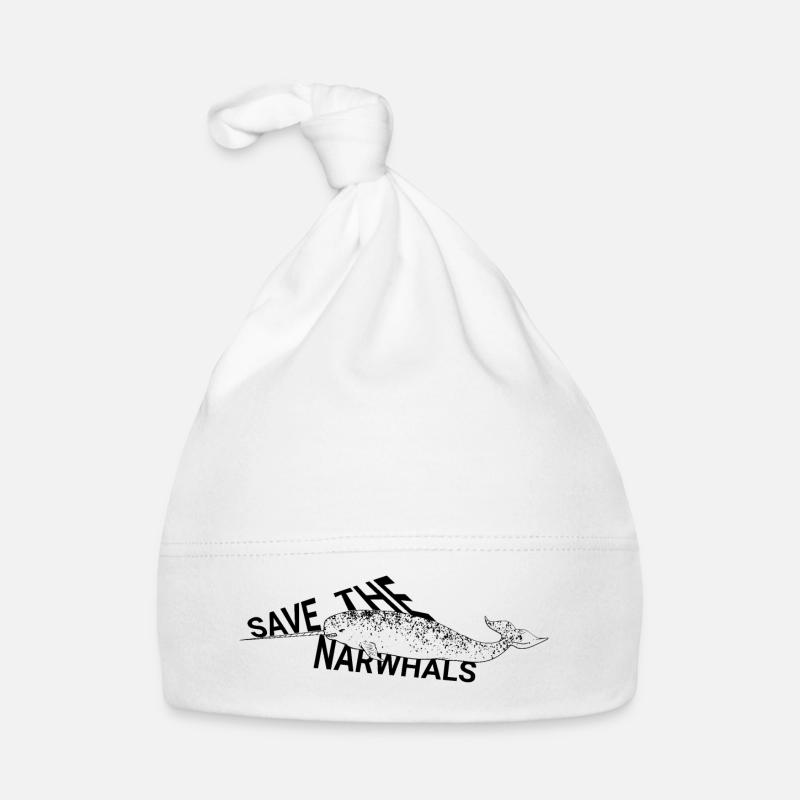 Narval (baleine à dents) Bonnet bio Bébé