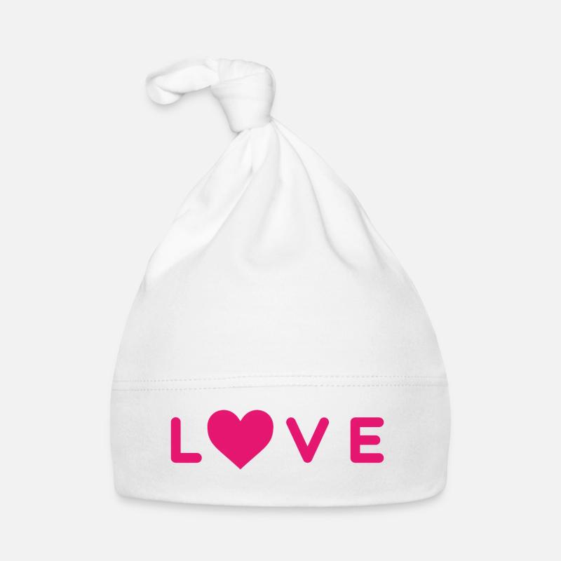 LOVE Design mit Herz Baby Bio-Mütze