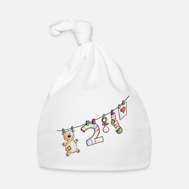 Zweiter Geburtstag - Bin schon zwei - Geschenk Baby Bio-Mütze