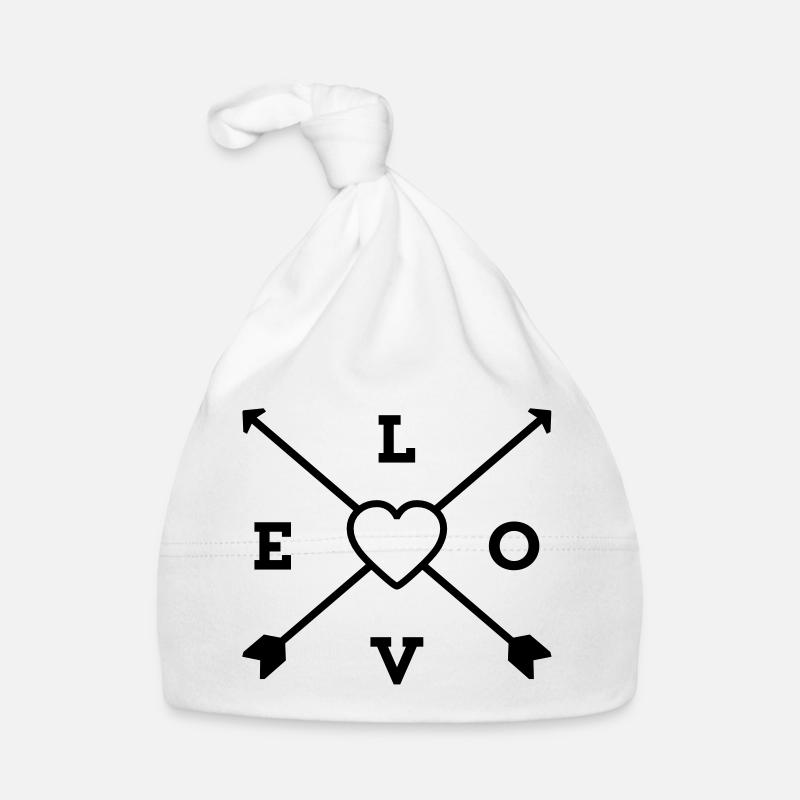amour, coeur, amour - Bonnet bio Bébé - blanc