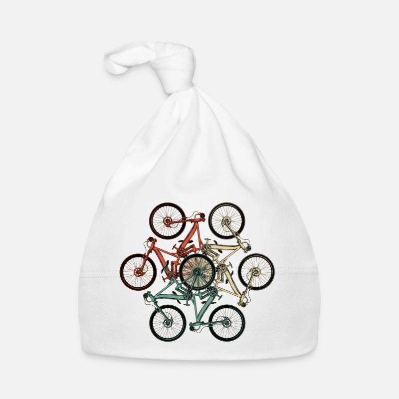 Bike Stack Collage - Baby Bio-Mütze - Weiß