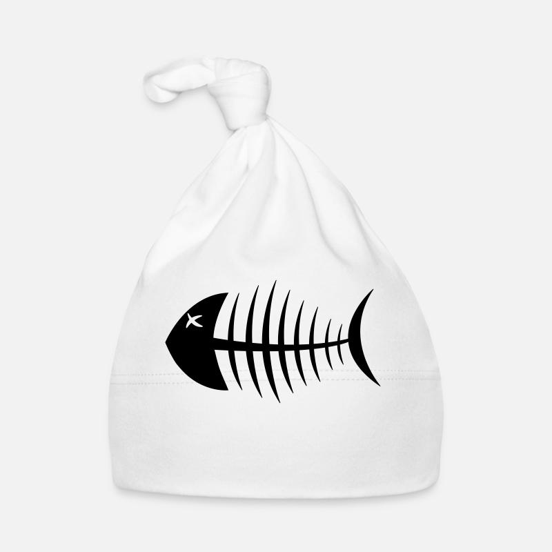 Herringbone 2 - Organic Baby Cap - white