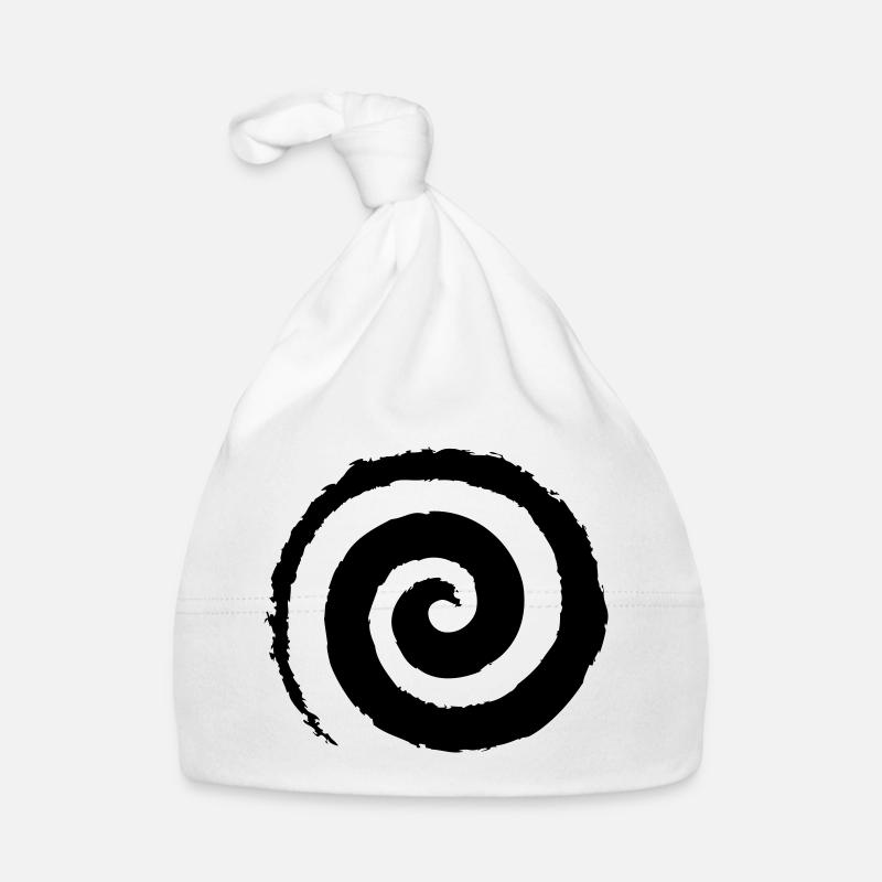 Schwarze Pinselstrich-Spirale Baby Bio-Mütze