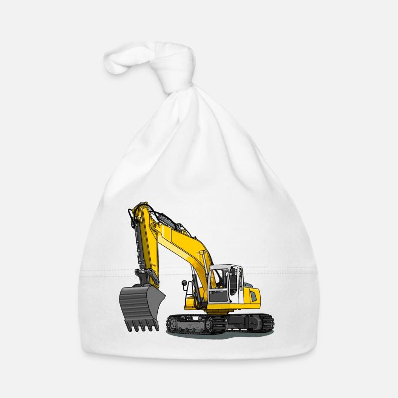 Excavator yellow Organic Baby Cap