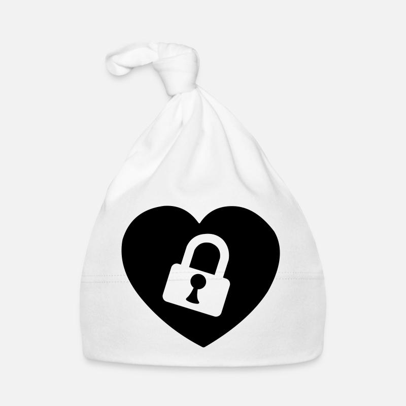 Herz oder Herz mit Schloss aufgeschnitten mein Herz Baby Bio-Mütze