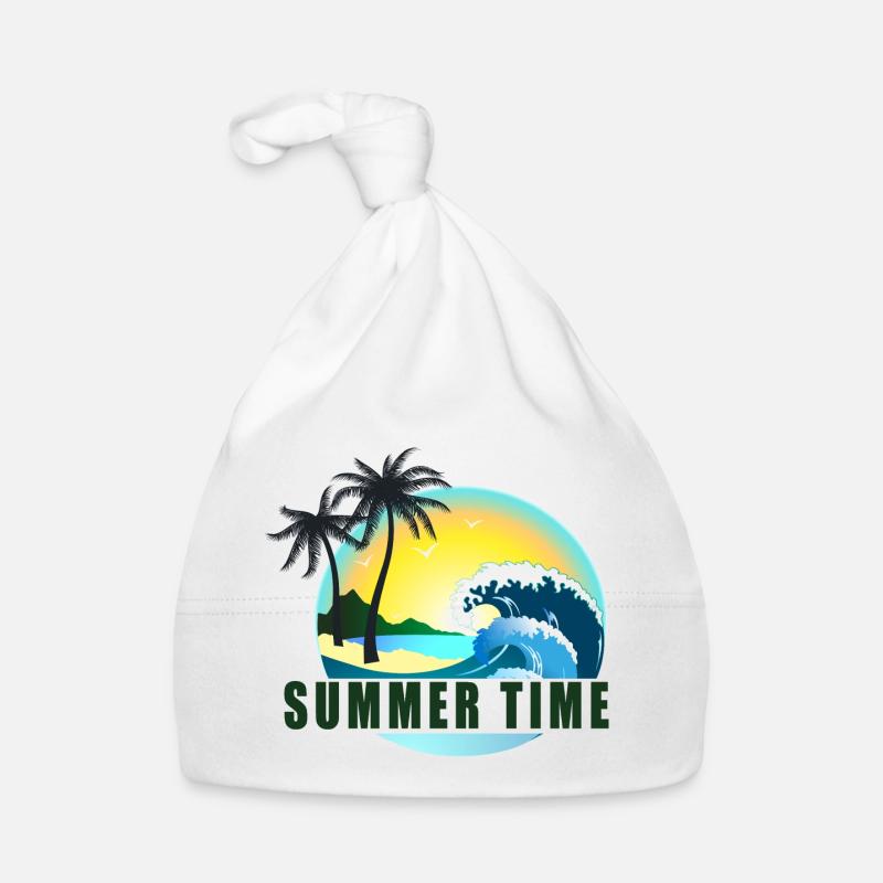 Sommerzeit Strandpanorama Baby Bio-Mütze