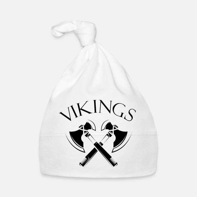 vikings wikinger axt Äxte Nordmann Dänemark Logo Baby Bio-Mütze