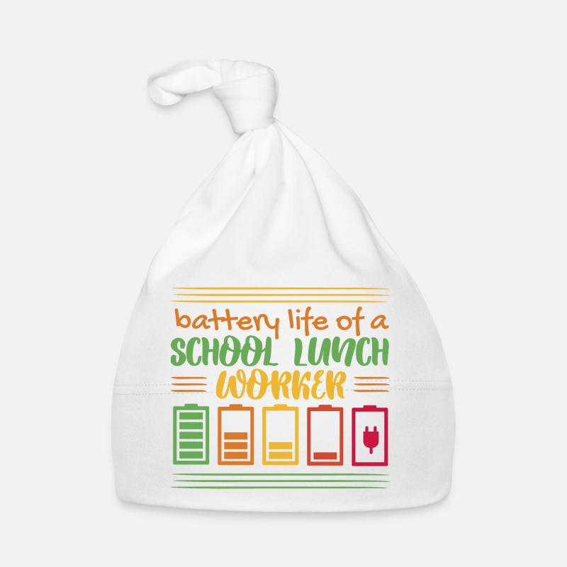 Batterielebensdauer eines Schulmittagessensarbeite Baby Bio-Mütze