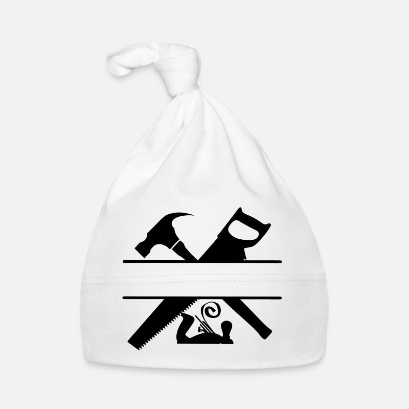 Carpenter Logo Hammersäge und Hobel Baby Bio-Mütze