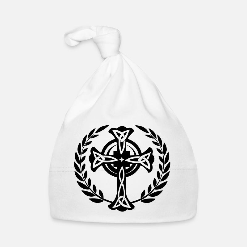 Celtic cross laurel wreath Organic Baby Cap
