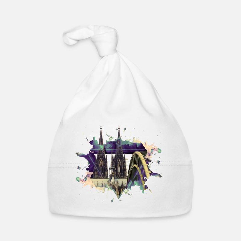Cologne Cologne Cathedral Germany City Skyline Splash Organic Baby Cap