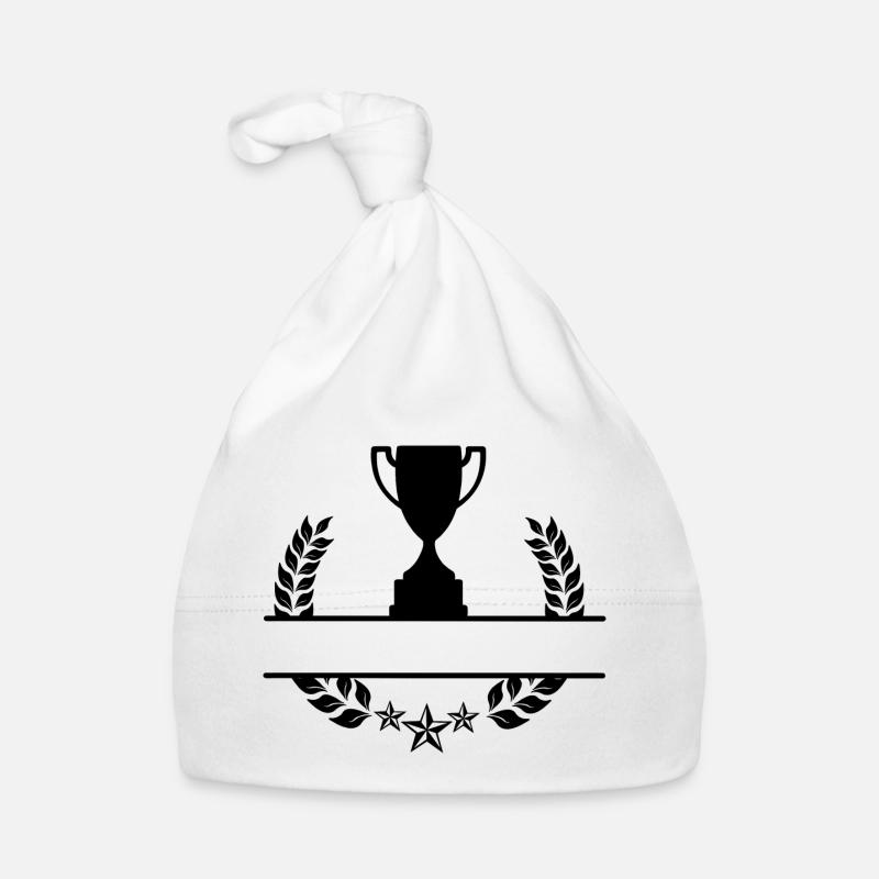 Laurel wreath monogram cup Organic Baby Cap
