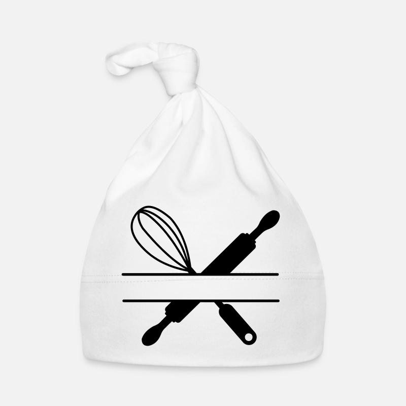 Banner text rolling pin and whisk Organic Baby Cap