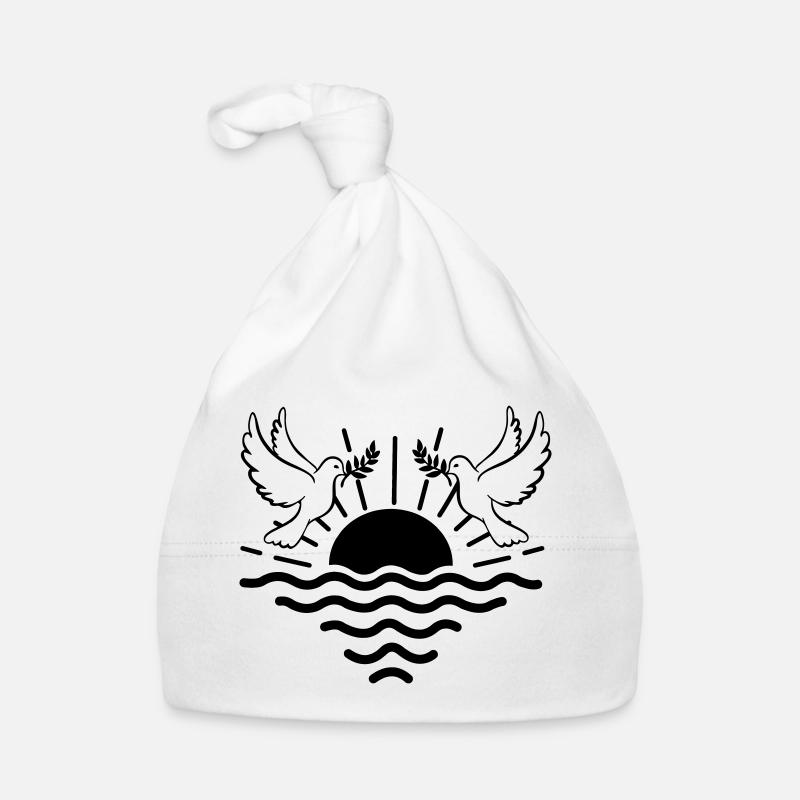 sunset two pigeons Organic Baby Cap