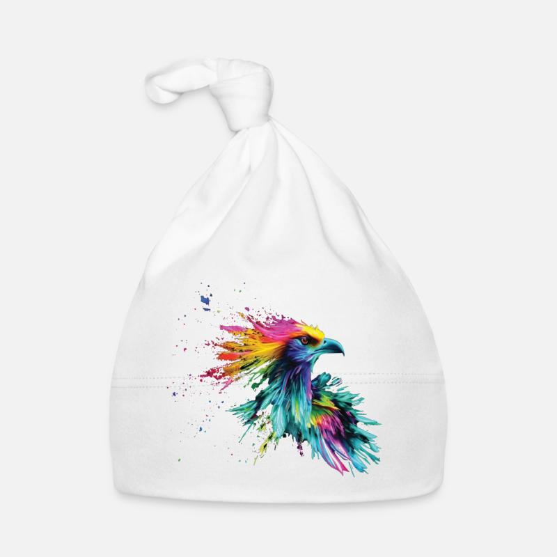 Éclaboussures de couleur colorée d’oiseau Bonnet bio Bébé