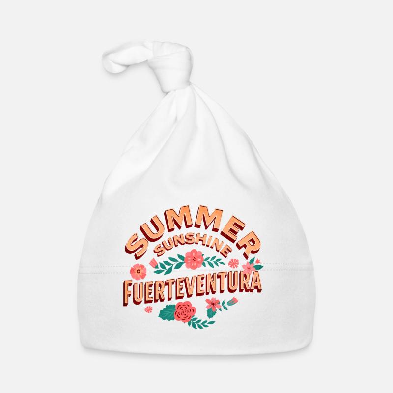 Fuerteventura Summer Sun Beach Sea Palm Trees Organic Baby Cap