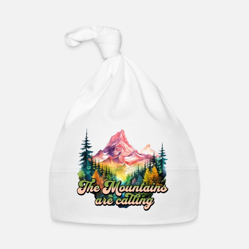 The Mountains Are Calling Mountains Mountaineering Nature Organic Baby Cap