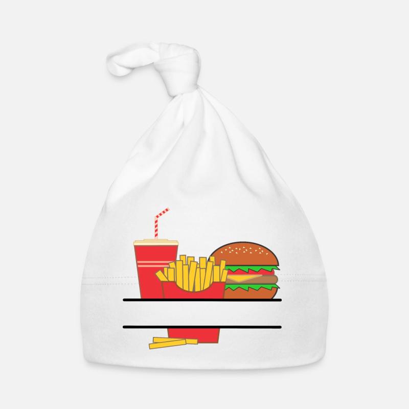 Pommesbuden-Logo oder Restaurant-Emblem Baby Bio-Mütze