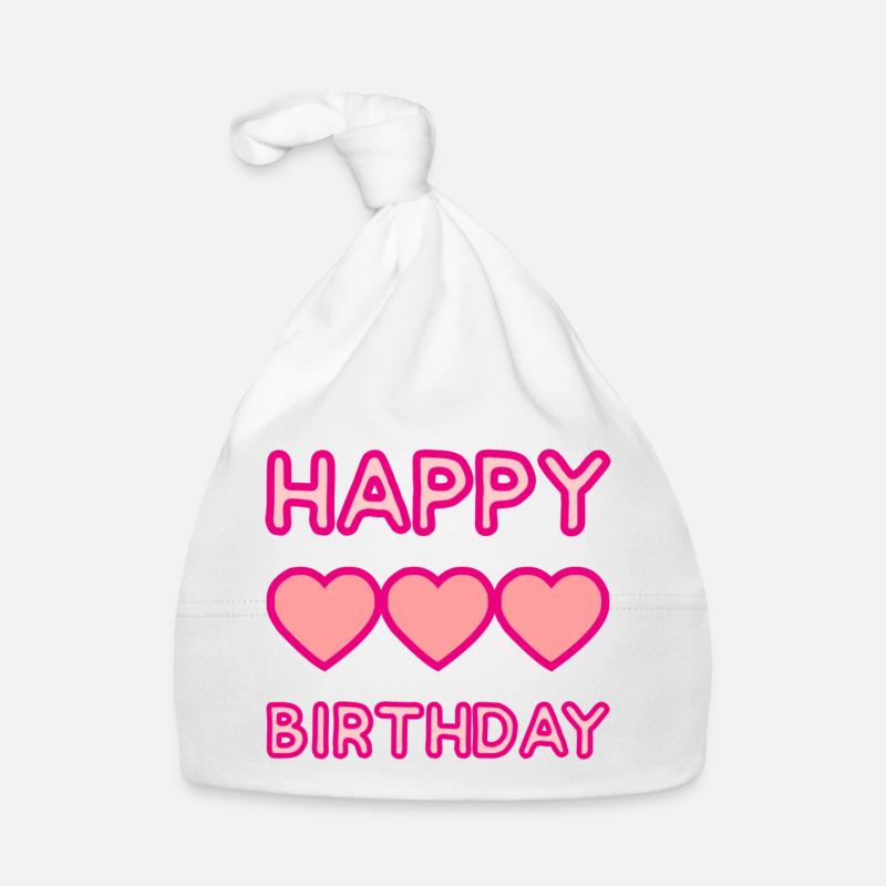 HAPPY BIRTHDAY - Bonnet bio Bébé - blanc
