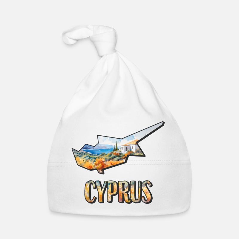 Carte à l’aquarelle Chypre Bonnet bio Bébé