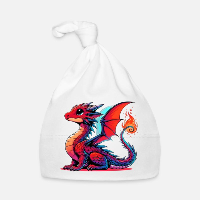 Drache - Baby Bio-Mütze - Weiß