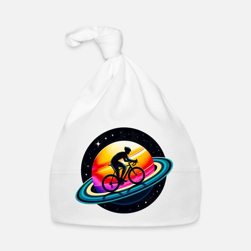 Cycliste sur Saturne Bonnet bio Bébé
