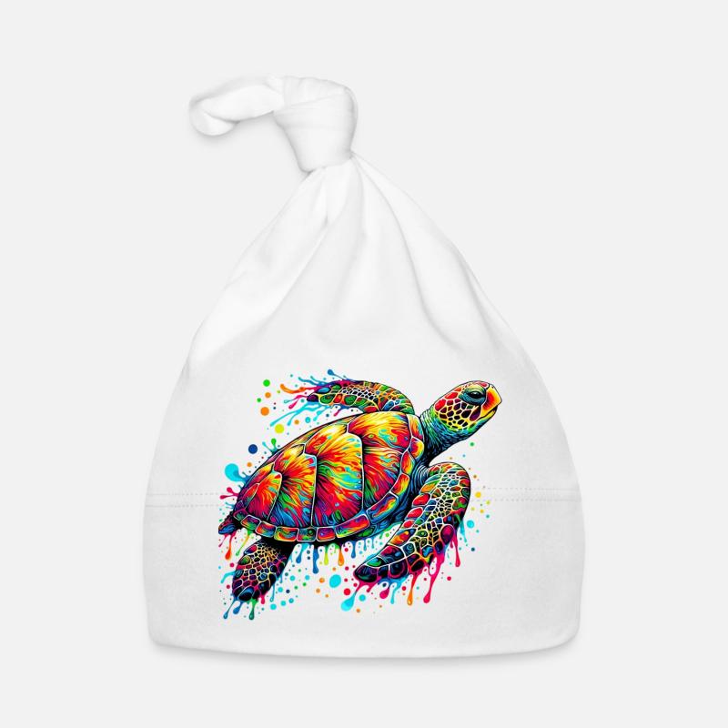Tortue - Bonnet bio Bébé - blanc