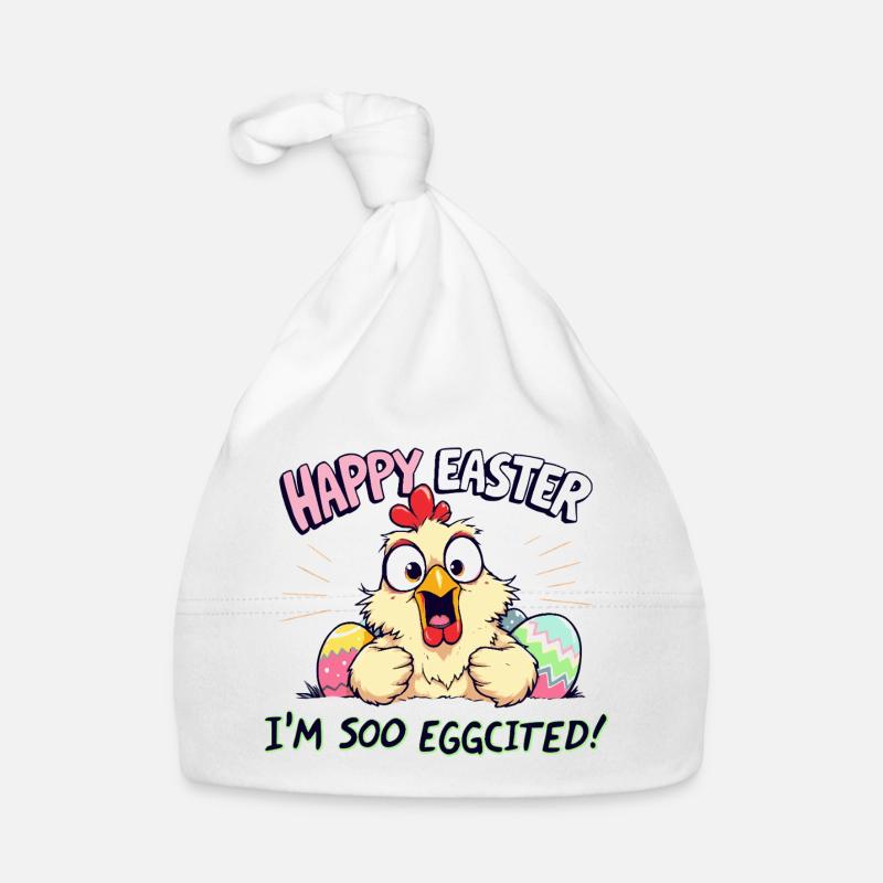 happy easter i am eggcited Organic Baby Cap