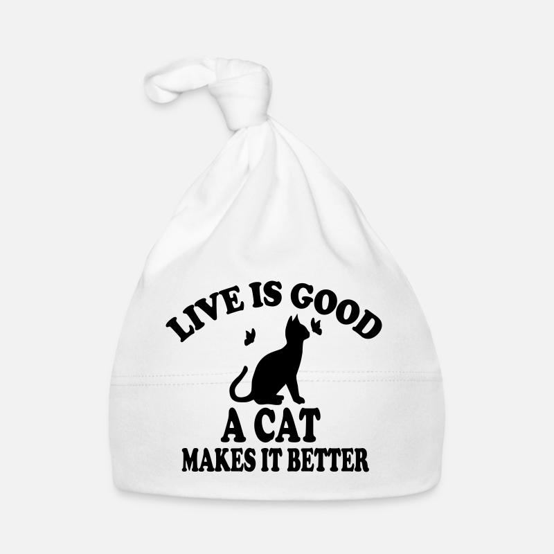 La vie de chat est belle - Bonnet bio Bébé - blanc