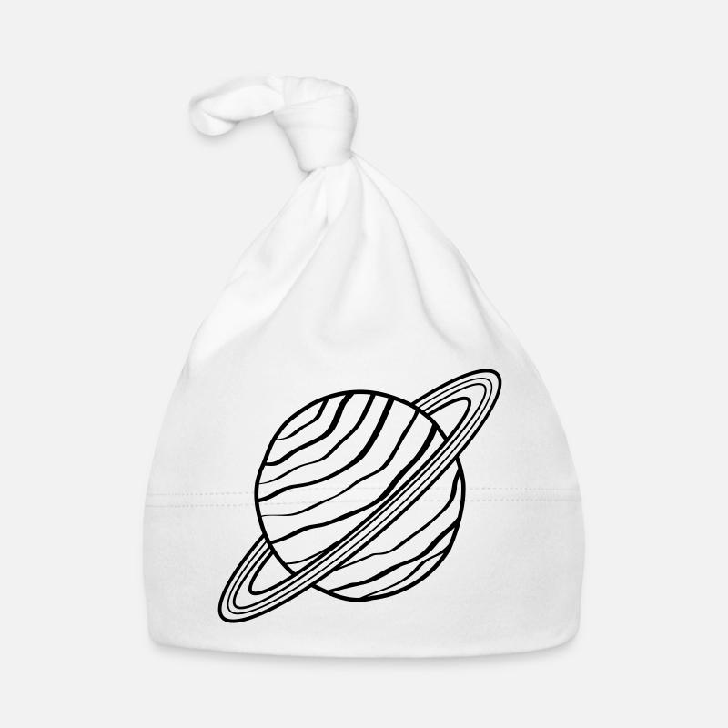 Planète avec anneaux Saturne Uranus Space Doodle Bonnet bio Bébé