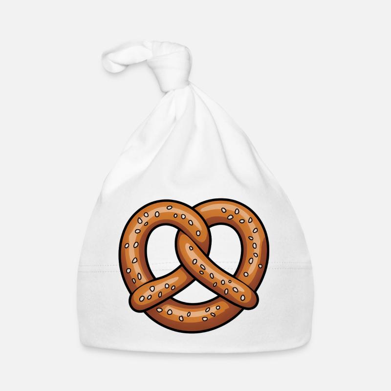 Illustration de cœur de bretzel - Bonnet bio Bébé - blanc
