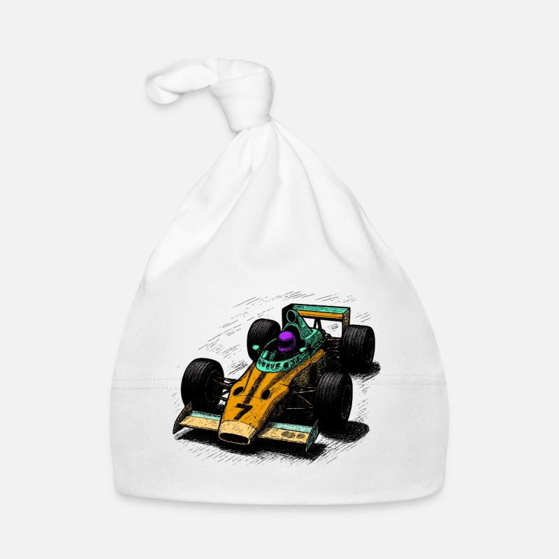 Retro-Formel-Design in leuchtenden Farben Baby Bio-Mütze