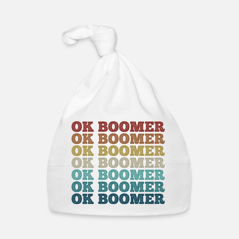 Retro Regenbogen Boomer Baby Bio-Mütze