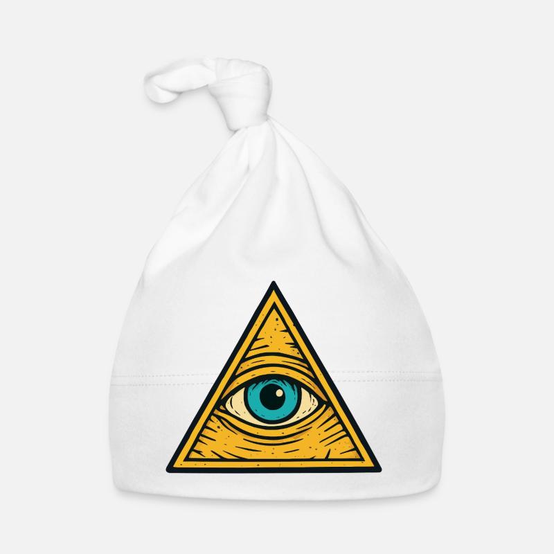 Oeil dans l’illustration du triangle Bonnet bio Bébé