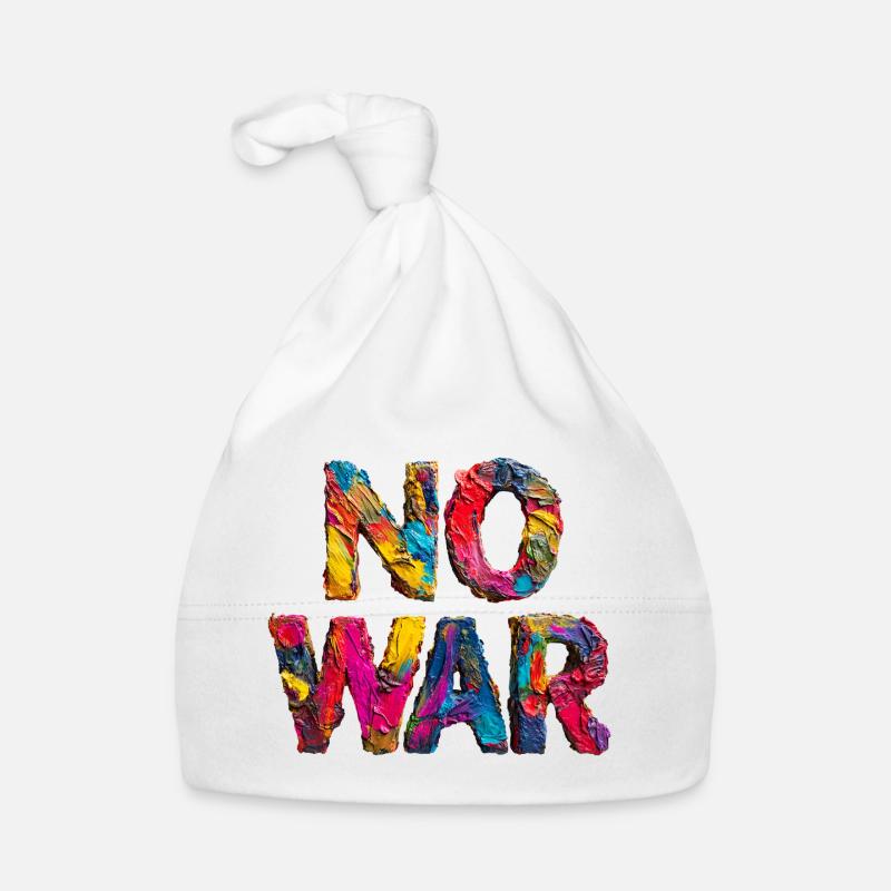 No War Colorful Statement Organic Baby Cap