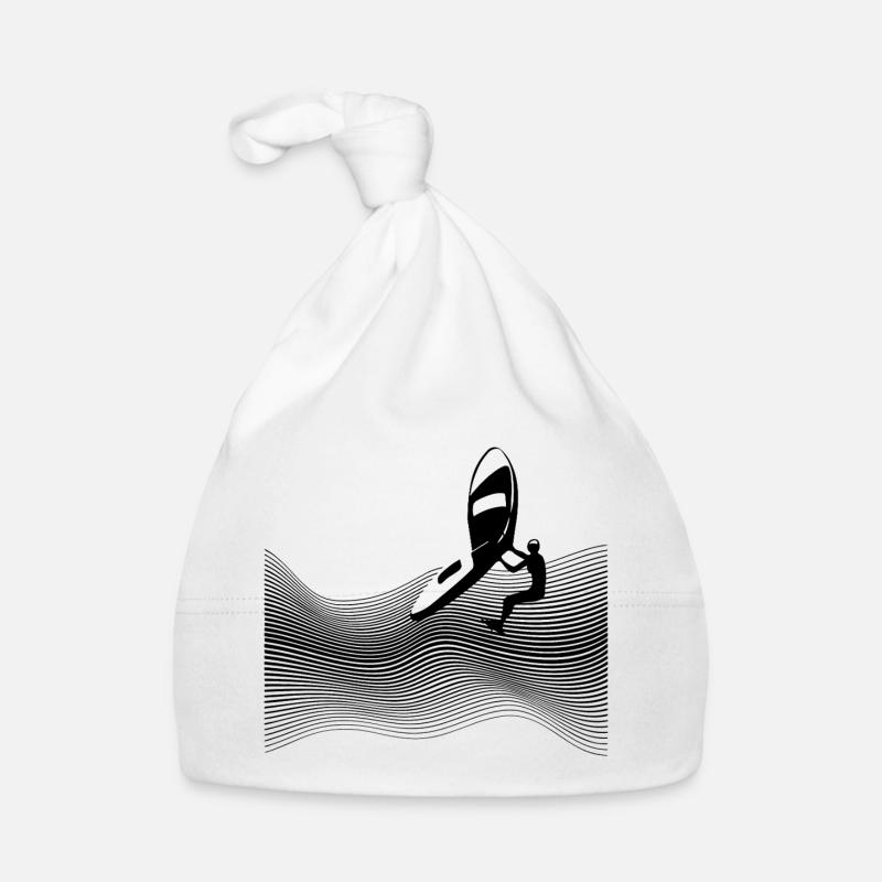 Wingfoiler on graphic waves - Organic Baby Cap - white
