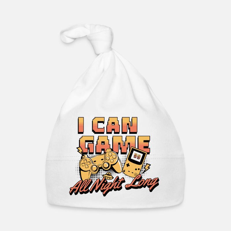 I Can Game All Night Long Retro Gamer Controller Baby Bio-Mütze