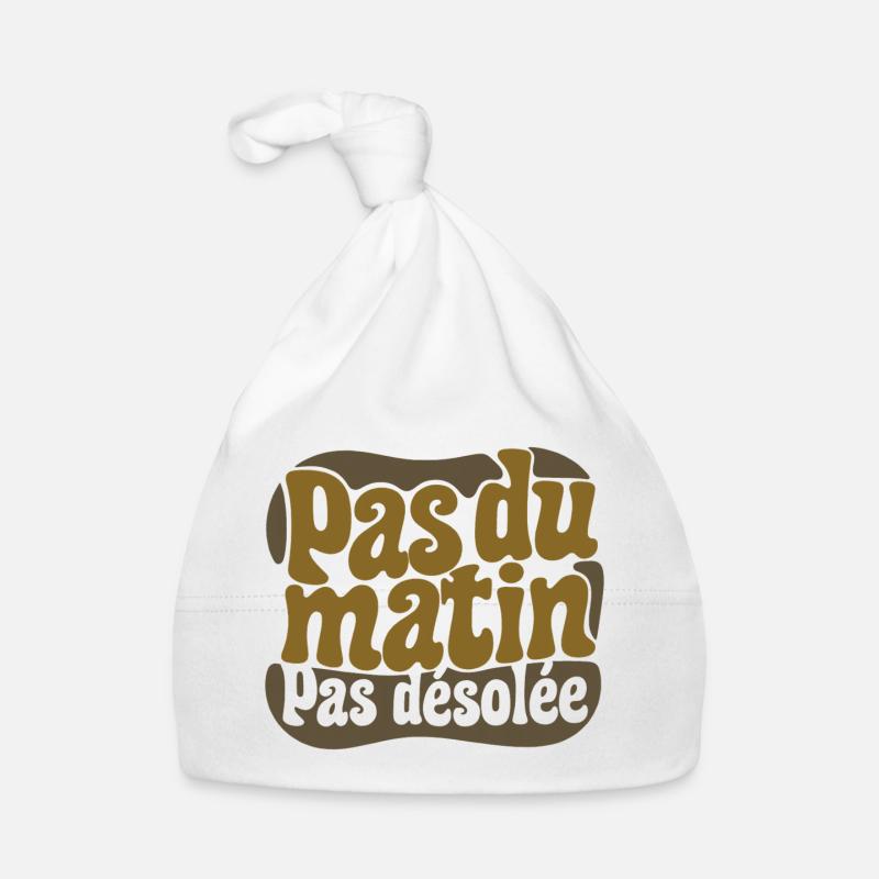 PAS DU MATIN #1 fem - let's talk - Bonnet bio Bébé - blanc