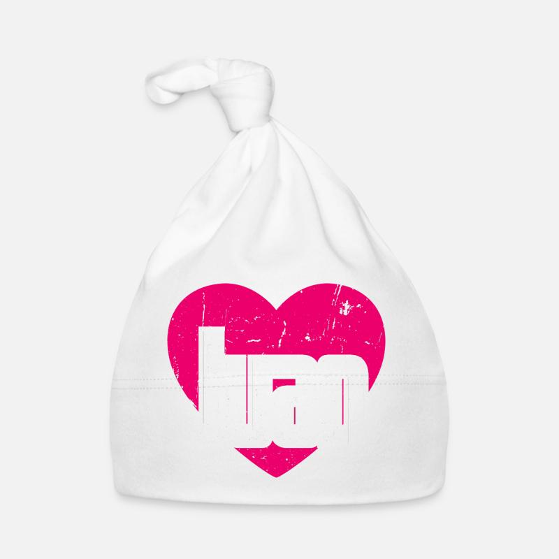I Love Ivan Pink Heart I Love Ivan Organic Baby Cap