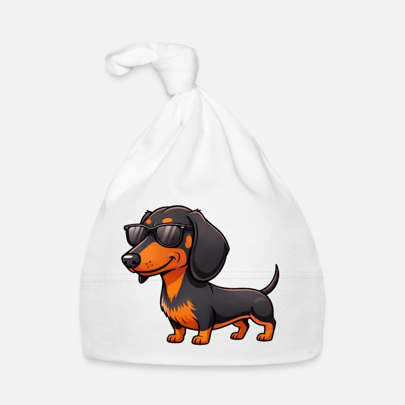 Cool dachshund with sunglasses summer friend Organic Baby Cap