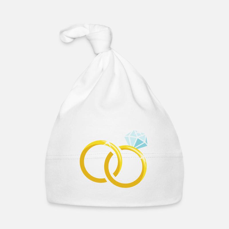 Bagues de mariage en or avec diamant - Bonnet bio Bébé - blanc