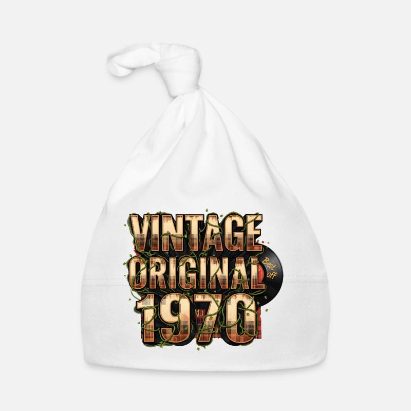 Vintage Original 1970er mit Vinyl Baby Bio-Mütze