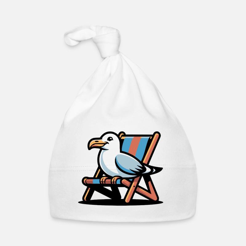 Mouette sur le fauteuil long de plage Bonnet bio Bébé