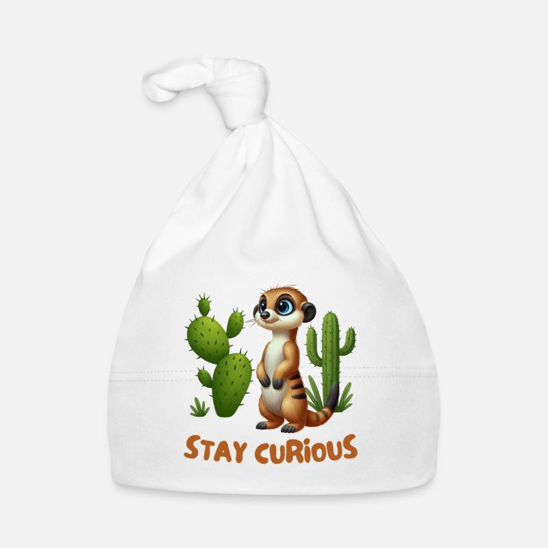 Petit suricate dans le jardin de cactus Bonnet bio Bébé