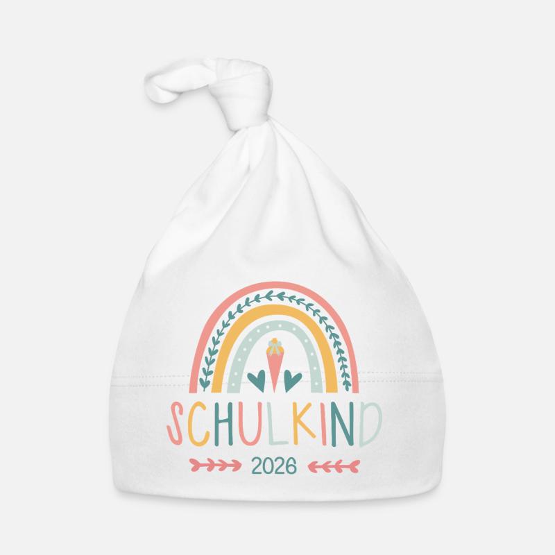 rainbow Regenbogen Schulkind 2026 Baby Bio-Mütze